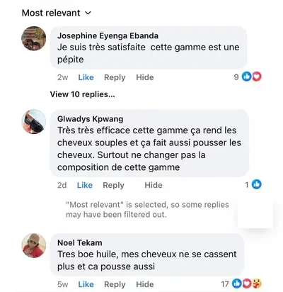 Capture de trois commentaires Facebook de clientes Varosia